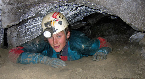 Happy Karolina in a tight spot.