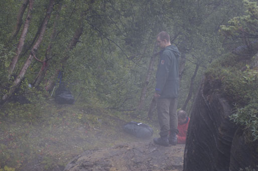 Bjørn Egil pondering something deep in the mist from the Tjuvsprekka.