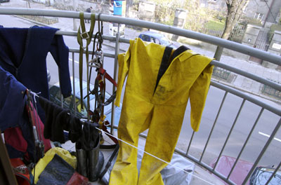 Karolina's balcony and my stuff